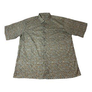 Tori Richard Short Sleeve Button Front Shirt Vtg Men's XL  Lawn Geometric